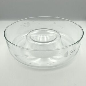 11.5" Princess House 401 Heritage Crystal Chip & Dip Bowl, Shrimp Server Platter